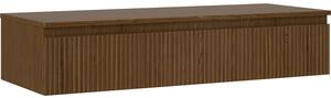 Mexen Rivel, mobilier de baie sub chiuvetă 120 cm cu partea superioară, 1 sertar, canelat, nuc, 91A20-12023-1-BFC86