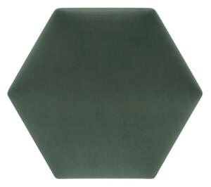 Panou decorativ tapitat hexago hexagon he 17x17 cm verde me17