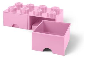 Cutie depozitare cu 2 sertare LEGO®, roz deschis