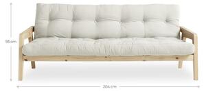 Canapea variabilă cu tapițerie din catifea reiată Karup Design Grab Raw/Dark Green