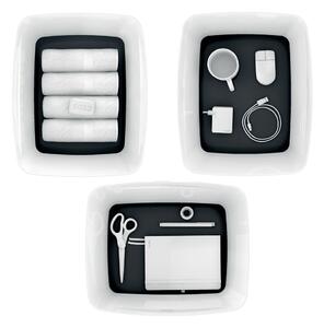 Cutie de depozitare din plastic alb-negru cu capac MyBox - Leitz