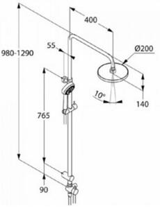 Kludi Dual Shower System set de duș perete crom 6809105-00