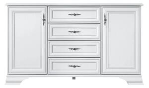 Comoda vintage alba IDENTO, PAL, 154x45x90 cm
