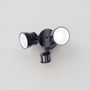 LUTEC Proiector exterior cu senzor LED SHRIMP II negru 12 W, 2 LED-uri, IP44, Negru, Plastic