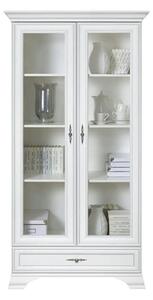 Dulap cu usi sticla IDENTO, alb, PAL/sticla, 100x44x210 cm