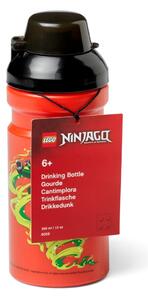 Sticlă pentru apă cu capac negru LEGO® Ninjago, 390 ml, roşu