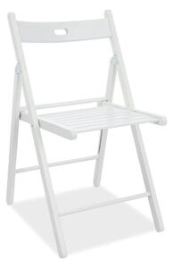 Scaun pliant SMART ll, alb, lemn, 43x40x78 cm