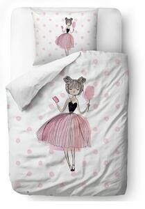 Lenjerie de pat din bumbac pentru copii Butter Kings Pink Girls, 100 x 130 cm