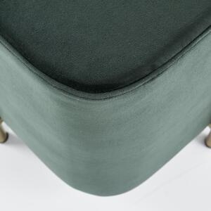 Taburet tapitat cu stofa si picioare metalice, Corey Velvet Verde Inchis / Auriu, l42xA42xH42 cm