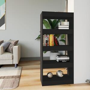 Bibliotecă/Separator, negru, 60x30x135 cm, lemn prelucrat
