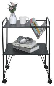 KONDELA Masă mobilă, multifuncţională, metalic / plastic, neagră, KORETE