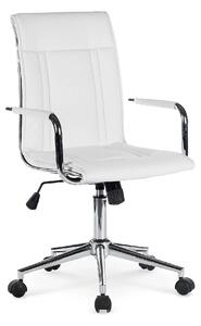 Scaun de birou PORTO 2, alb, piele ecologica, 53x57x97/107 cm