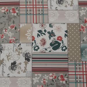 KONDELA Fotoliu cu taburet, material textil în stilul patchwork Viorica 1, ASTRID