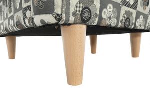 KONDELA Fotoliu cu taburet, material textil în stilul patchwork N1, ASTRID