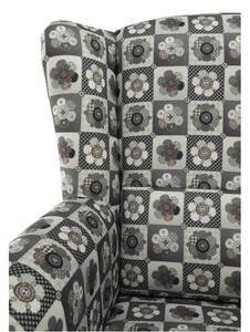 KONDELA Fotoliu cu taburet, material textil în stilul patchwork N1, ASTRID
