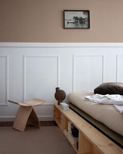 Pat dublu din lemn masiv cu futon negru Comfort și tatami Karup Design, 140 x 200 cm