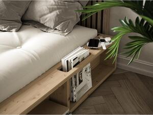 Pat dublu din lemn masiv cu futon negru Comfort Karup Design Ziggy, 140 x 200 cm
