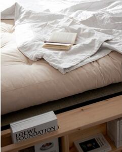 Pat din lemn masiv cu spațiu de depozitare și futon Comfort Karup Design, 140 x 200 cm, natural