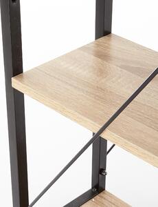 Masa de birou cu etajera, din pal si metal Narcis B1 Stejar Sonoma / Negru, L120xl64xH120 cm