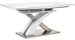 Masa extensibila SANDOR 2, alb/crom, sticla securizata/otel, 160/220x9