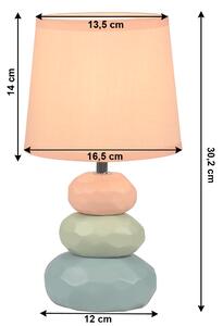 KONDELA Lampă de masă, portocalie / verde / albastră, LENUS