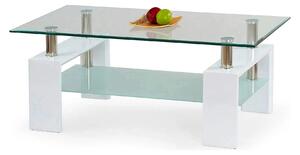 Masuta cafea DIANA H, transparent/alb, 110x60x55 cm