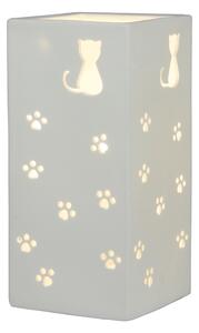 Lampă de masă din ceramică, model alb / pisică, BELLE TIP 2