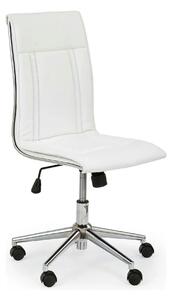 Scaun de birou PORTO, alb, piele ecologica, 44x57x97/107 cm