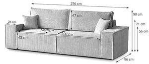 Canapea extensibila 3 locuri gri inchis Prada