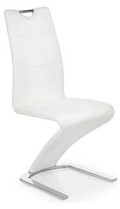Scaun tapitat K188, alb/crom, piele ecologica/metal, 45X63X101 CM