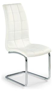 Scaun tapitat K147, alb/crom, piele ecologica/metal, 42X55X101 CM