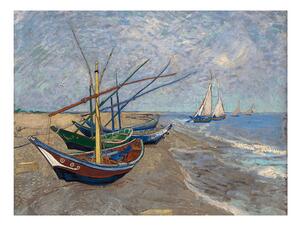 Reproducere tablou Vincent van Gogh - Fishing Boats on the Beach at Les Saintes-Maries-de la Mer, 40x30 cm