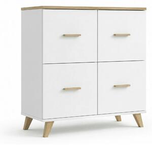 Comoda Lotta, alb, PAL, 110x45x119 cm