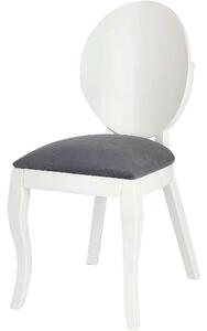 Scaun tapitat Verdi, gri/alb, stofa clasica/lemn de fag, 43X52X90 CM