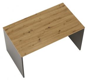 Birou, măsuţă, masă PC, gri şi stejar, 160 cm - TP281243
