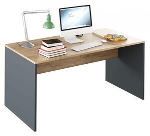 Birou, măsuţă, masă PC, gri şi stejar, 160 cm - TP281243