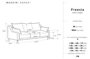 Canapea extensibilă cu 3 locuri și spațiu de depozitare Mazzini Sofas Freesia, verde