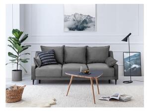 Canapea extensibilă cu 3 locuri și spațiu de depozitare Mazzini Sofas Freesia, gri