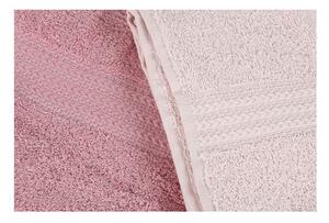 Set 4 prosoape baie Rainbow Powder, 70 x 140 cm, roz pudră