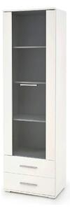 Vitrina LIMA W-1, alb, PAL laminat/sticla, 60x40x200 cm