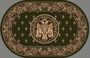 Covor Lotos, Model Bisericesc, 15077, Verde, Oval, Diverse Dimensiuni, 1800 gr mp