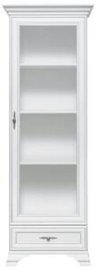 Vitrina pentru living IDENTO, alb, PAL/sticla, 70x43x210 cm