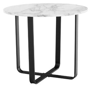 Masuta cafea SALINO, alb cu efect de marmura, metal, 60x60x50 cm