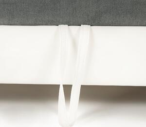 KONDELA Colţar mic, piele ecologică alb/material textil gri, model dreapta, SANTIAGO COLŢAR MIC