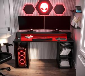 Masă PC pentru gaming Garrick 1 (negru) (cu iluminat LED RGB). 1064134