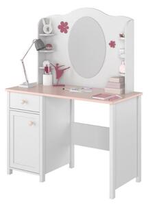 Oglinda pentru masa de toaleta cu polite alb Star