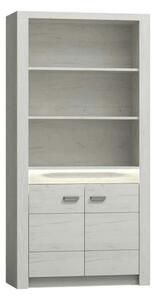 Vitrina INFINITY I-05, frasin alb, PAL melaminat, 96x42x192 cm
