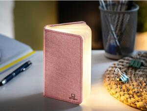 Veioză de birou cu LED Ginko Booklight Mini, formă de carte, roz
