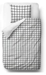 Lenjerie de pat din bumbac satinat Butter Kings Simple Checkers, 200 x 200 cm