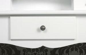 Masa de toaleta cu oglinda si taburet, alb - V60558V